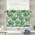 thumbnail image 1 of Coolnut Green Elephant Kitchen Curtains 36 Inch Length Blackout Thermal Insulating Tier Curtains with Rod Pockets Short Curtains Home for Living Room/Bedroom Home Decor, 1 of 7