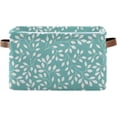 thumbnail image 1 of Coolnut Green Leaves Foldable Canvas Storage Bin, Sturdy Fabric Storage Basket with Handles, Storage Cube Box for Organizing Shelf Nursery Toy Closet 1PCS#776 Home Decor, 1 of 7
