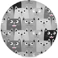 thumbnail image 1 of Coolnut Grey Cat Round Placemats Waterproof Non-Slip Washable Place Mats Polyester Table Mats Set of 1 Heat Resistant for Home Kitchen Holiday Party Home Decor Gifts, 1 of 7