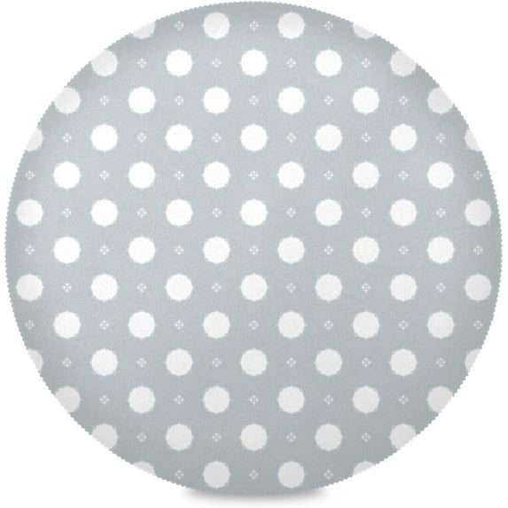 Coolnut Grey Polka Dots Round Placemats Waterproof Non-Slip Washable Place Mats Polyester Table Mats Set of 4 Heat Resistant for Home Kitchen Holiday Party Home Decor Gifts