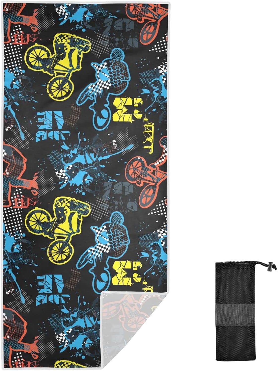 Coolnut Guys Grunge Pattern Beach Towel Super Soft Microfiber Sand Free