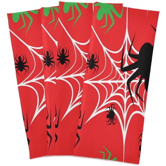Coolnut Halloween Elements Kitchen Dish Towel Set,Drying Kitchen Towels Tea Towels Gift Set for Drying Cleaning Cooking Baking 4Pcs