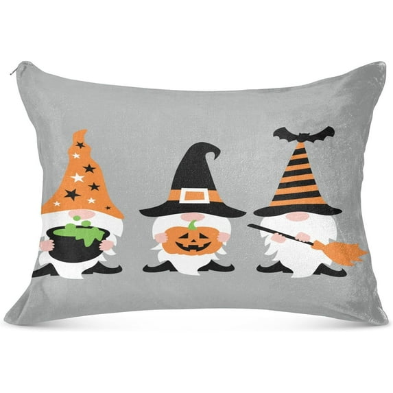 Coolnut Halloween Elf Old Man Zipped Velvet Pillowcases 20x40 in, Soft and Cozy Decor Giftsative Plush Pillow Case with Hidden Zipper for Bedroom, Sofa, Couch574