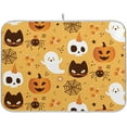 thumbnail image 1 of Coolnut Halloween Ghost Pumpkin Dish Drying Mat Absorbent Reversible Drying Pad Dish Drainer Rack Mat for Kitchen Countertops Sinks,16"x18", 1 of 6