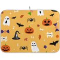 thumbnail image 1 of Coolnut Halloween Ghost Pumpkin Dish Drying Mat Absorbent Reversible Drying Pad Dish Drainer Rack Mat for Kitchen Countertops Sinks,24"x18", 1 of 6