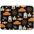 thumbnail image 1 of Coolnut Halloween Ghost Pumpkin Dish Drying Mat Absorbent Reversible Drying Pad Dish Drainer Rack Mat for Kitchen Countertops Sinks,24"x18", 1 of 6