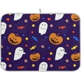 thumbnail image 1 of Coolnut Halloween Ghost Pumpkin Dish Drying Mat Absorbent Reversible Drying Pad Dish Drainer Rack Mat for Kitchen Countertops Sinks,24"x18", 1 of 6