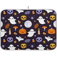 thumbnail image 1 of Coolnut Halloween Ghost Skull Dish Drying Mat Absorbent Reversible Drying Pad Dish Drainer Rack Mat for Kitchen Countertops Sinks,24"x18", 1 of 6