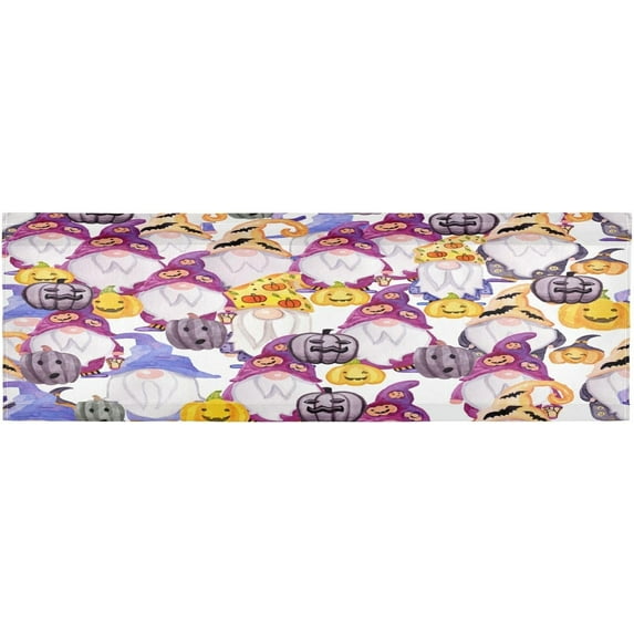 Coolnut Halloween Gnome Valance Curtains for Kitchen or Bathroom,Valances Window Treatment Rod Pocket Drape,54"x18"