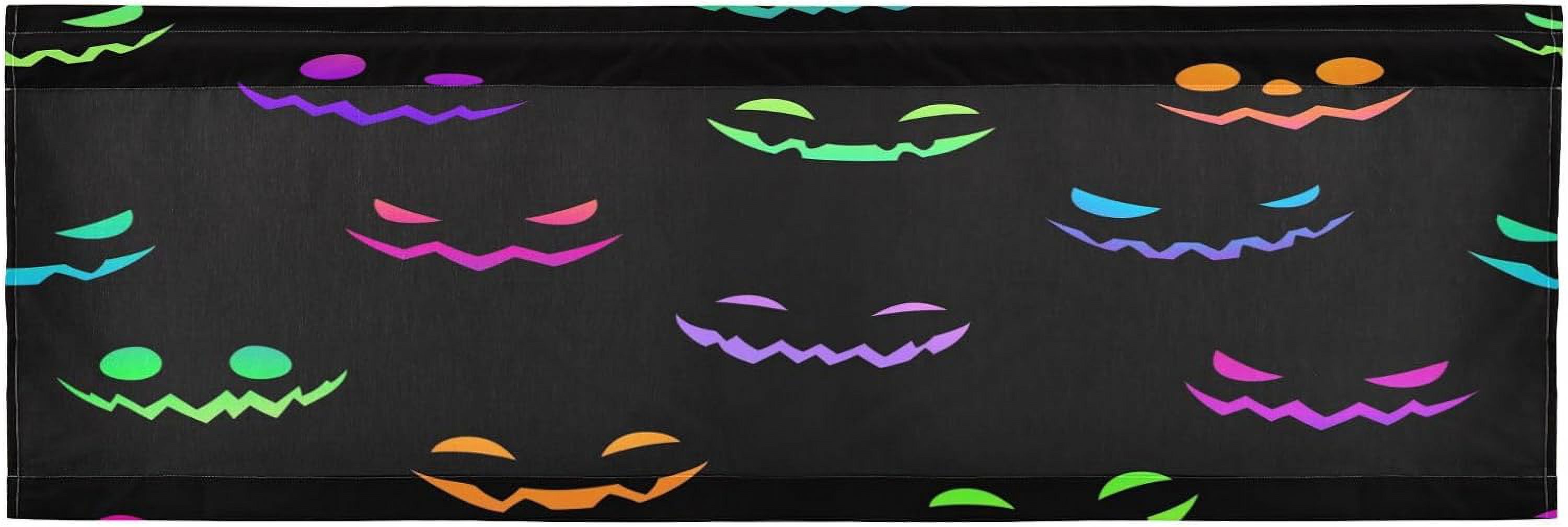 Halloween Pumpkin Kitchen Valance - 42x18 Inch Rod Pocket Short Curtain, Light Filtering, Farmhouse Holiday Window Decor