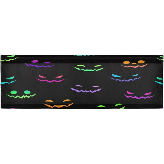 Coolnut Halloween Neon Face Valance Curtains for Kitchen or Bathroom,Valances Window Treatment Rod Pocket Drape 54x18inch Light Filtering Living Room Bedroom Decor123
