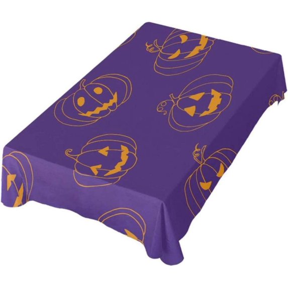 Coolnut Halloween Pumpkin Rectangle Tablecloth 54x72In,Dinner Table Cover for Outdoor & Indoor Patio, Picnic, BBQ, Holiday Party Halloween Decoration