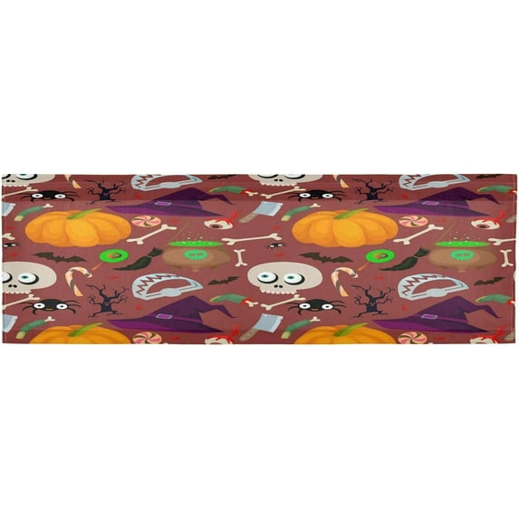 Coolnut Halloween Pumpkin Skull Valance Curtains for Kitchen or Bathroom,Valances Window Treatment Rod Pocket Drape 54x18inch Light Filtering Living Room Bedroom Decor57