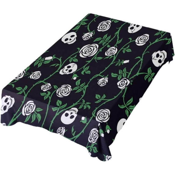Coolnut Halloween Skulls Rectangle Tablecloth 54x72In,Dinner Table Cover for Outdoor & Indoor Patio, Picnic, BBQ, Holiday Party Halloween Decoration