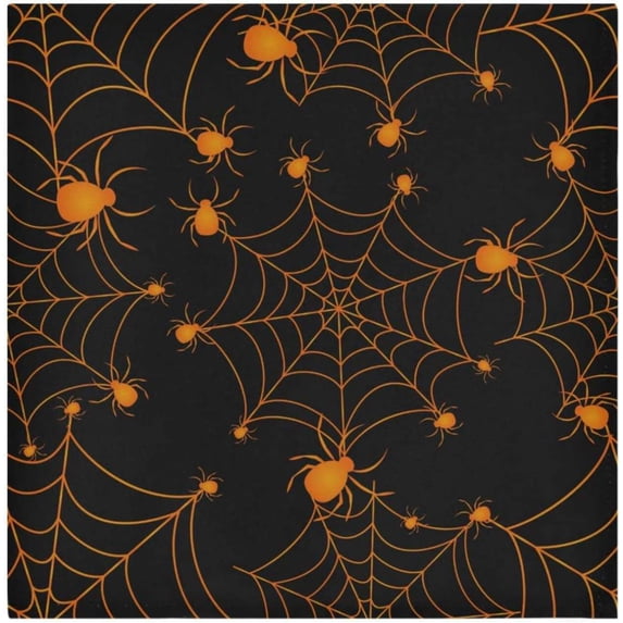 Coolnut Halloween Spider Web Cloth Napkins Set of 4,Reusable Washable Polyester Dinner Table Napkins for Kitchen,Dining,Restaurant,Party Decoration