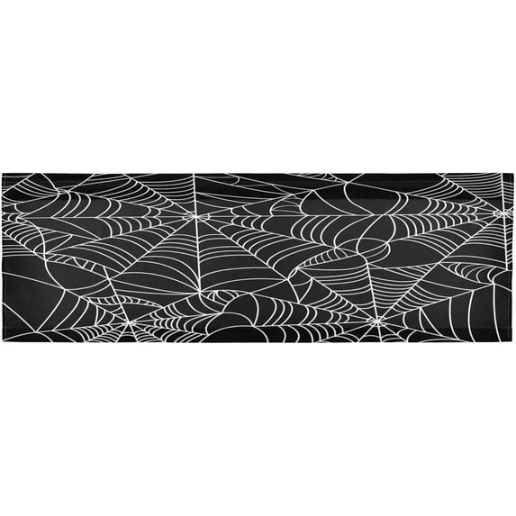 Coolnut Halloween Web Valance Curtains for Kitchen or Bathroom, 54x18in Valances Window Treatment Rod Pocket Drape Light Filtering Living Room Bedroom Decor