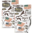 thumbnail image 1 of Coolnut Hand Towels American Symbol Patterned 2 PCS, Cotton Bath Towel for Drying Face Hands Body Decorative Water Absorbent Lightweight Towels for Bathroom Ktichen Travel Gym, 16"x28", 1 of 6