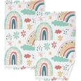 thumbnail image 1 of Coolnut Hand Towels Boho Cute Rainbow 2 PCS, Cotton Bath Towels Drying Face Hands Body Decorative Water Absorbent Lightweight Washcloth for Bathroom Ktichen Travel Gym, 16"×28", 1 of 6