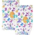 thumbnail image 1 of Coolnut Hand Towels Colorful Butterflies 2 PCS, Cotton Bath Towel Drying Face Hands Body Decorative Water Absorbent Lightweight Washcloth for Bathroom Ktichen Travel Gym, 16"×28", 1 of 6