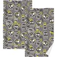 thumbnail image 1 of Coolnut Hand Towels Cute Skulls Patterned 2 PCS, Cotton Bath Towel for Drying Face Hands Body Decorative Water Absorbent Lightweight Towels for Bathroom Ktichen Travel Gym, 16"x28", 1 of 6