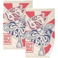 thumbnail image 1 of Coolnut Hand Towels Japanese Doll Mask Patterned 2 PCS, Cotton Bath Towel for Drying Face Hands Body Decorative Water Absorbent Lightweight Towels for Bathroom Ktichen Travel Gym, 16"x28", 1 of 6