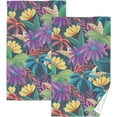 thumbnail image 1 of Coolnut Hand Towels Painted Exotic Floral Patterned 2 PCS, Cotton Bath Towel for Drying Face Hands Body Decorative Water Absorbent Lightweight Towels for Bathroom Ktichen Travel Gym, 16"x28", 1 of 6