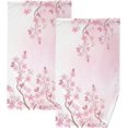 thumbnail image 1 of Coolnut Hand Towels Pink Japanese Tree Patterned 2 PCS, Cotton Bath Towel for Drying Face Hands Body Decorative Water Absorbent Lightweight Towels for Bathroom Ktichen Travel Gym, 16"x28", 1 of 6
