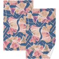 thumbnail image 1 of Coolnut Hand Towels Red Ginkgo Leaves Patterned 2 PCS, Cotton Bath Towel for Drying Face Hands Body Decorative Water Absorbent Lightweight Towels for Bathroom Ktichen Travel Gym, 16"x28", 1 of 6