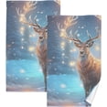 thumbnail image 1 of Coolnut Hand Towels Set - Beautiful Christmas Deer Print for Bathroom Kitchen Travel 16×28 in/2 Pcs, Cotton Bath Towels Lightweight Quickdry for Bathroom Ktichen Travel SPA Gym, 1 of 6