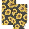 thumbnail image 1 of Coolnut Hand Towels Sunflower in Black Patterned 2 PCS, Cotton Bath Towel for Drying Face Hands Body Decorative Water Absorbent Lightweight Towels for Bathroom Ktichen Travel Gym, 16"x28", 1 of 6