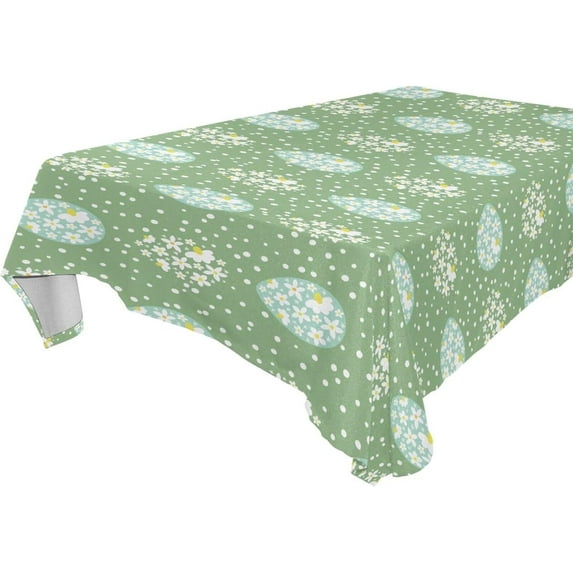 Coolnut Happy Easter Pattern Fabric Rectangle Tablecloth - Waterproof and Wrinkle-Resistant Table Cloth 60x108 Inch Table Cover for Indoor & Outdoor Dining House Decor