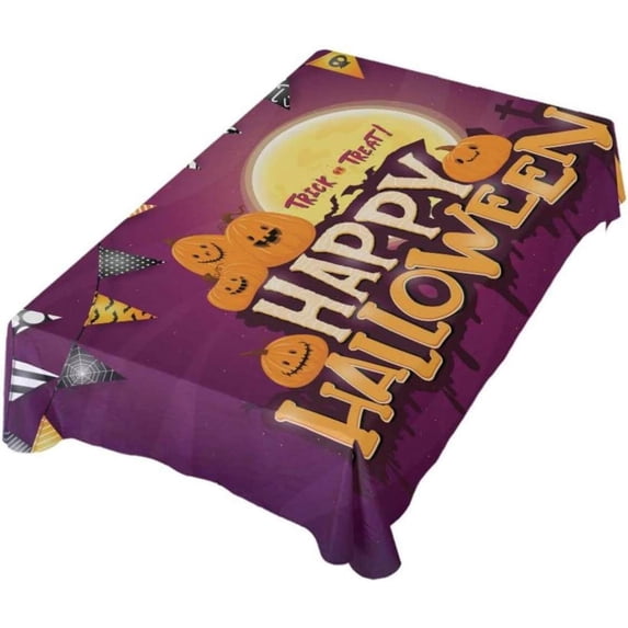 Coolnut Happy Halloween Pumpkin Rectangle Tablecloth 54x72In,Dinner Table Cover for Outdoor & Indoor Patio, Picnic, BBQ, Holiday Party Halloween Decoration