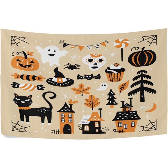 Coolnut Happy Halloween Tapestry 40x60 Inche Wall Hanging Tapestry Wall Art Hanging Tapestries Bedroom Living Dorm Room Wall Decor Fabric Home Decor Gifts