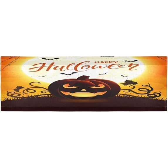 Coolnut Happy Halloween Valance Curtains for Kitchen or Bathroom, 54x18in Valances Window Treatment Rod Pocket Drape Light Filtering Living Room Bedroom Decor
