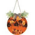 thumbnail image 1 of Coolnut Happy Halloween Welcome Sign Front Door Round Wall Door Sign with Flowers Hanging Sign for Entryway Front Porch Hallway Yard Garden Home Decor, 1 of 7