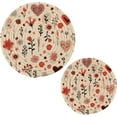 thumbnail image 1 of Coolnut Heart Tree Round Woven Potholders Set Trivets for Hot Dishe Heat Resistant Non-Slip Trivets for Cooking and Baking Kitchen Home Decor, 1 of 7