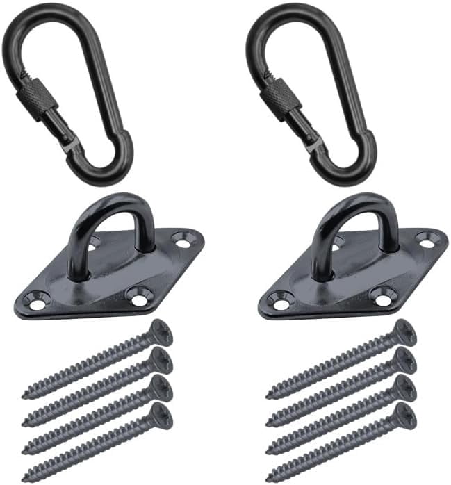 Heavy Duty Zinc Galvanized Steel Pad Eye Plates - 2 Pack M6 Hooks For Hammocks, Swings, Punching Bags - View #12