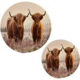 thumbnail image 1 of Coolnut Highland Cow Round Woven Potholders Set Trivets for Hot Dishe Heat Resistant Non-Slip Trivets for Cooking and Baking Kitchen Home Decor, 1 of 7