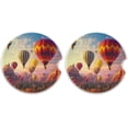 thumbnail image 1 of Coolnut Hot Air Balloons Car Coasters 2 Pack Drinks Absorbent Ceramic Stone Car Coasters with Fingertip Grip Car Cup Holder Coasters Home Decor Gifts, 1 of 6