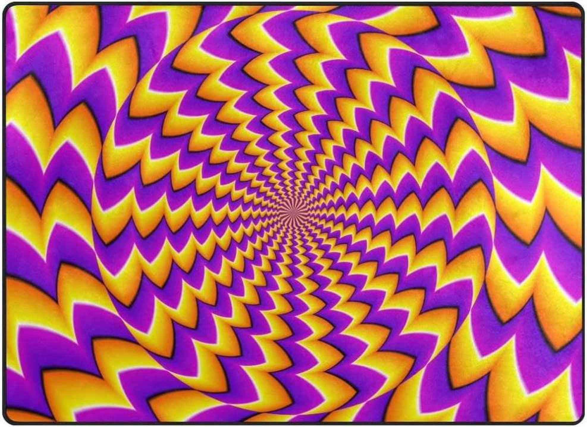 Coolnut Hypnotic Spiral Trippy Circle Area Rug, 80