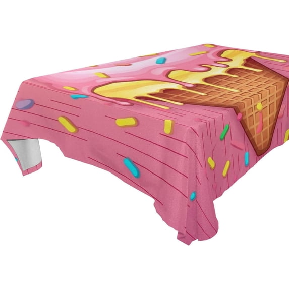 Coolnut Ice Cream Rectangle Tablecloth Waterproof Polyester Table Clothative Stain Resistant & Wrinkle Resistant Washable Table Cover for Dining Table/Party/Camping 54x57 Inch Decor Gift