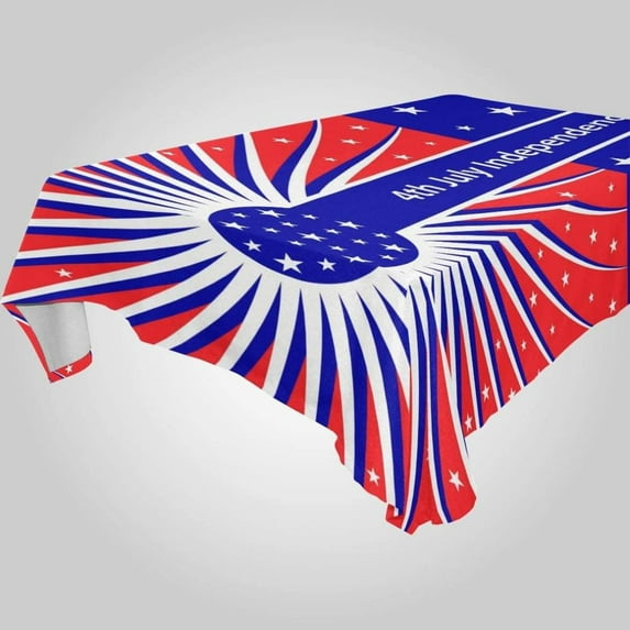 Coolnut Independence Day Rectangle Tablecloth Spill-Proof Polyester Table Cloth Table Cover for Kitchen Dining Picnic Holiday Party Decoration,54"x54"