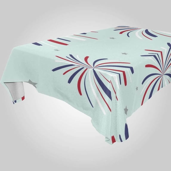 Coolnut Independence Day Rectangle Tablecloth Spill-Proof Polyester Table Cloth Table Cover for Kitchen Dining Picnic Holiday Party Decoration,54"x54"