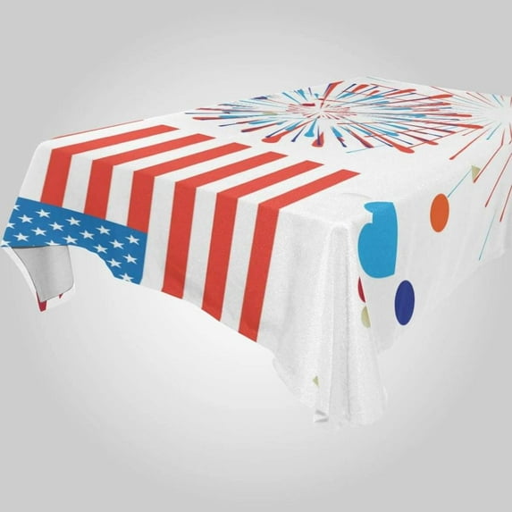 Coolnut Independence Day Rectangle Tablecloth Spill-Proof Polyester Table Cloth Table Cover for Kitchen Dining Picnic Holiday Party Decoration,60"x108"