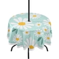 thumbnail image 1 of Coolnut Indoor & Outdoor Round Tablecloth 60In,Beautiful Little Daisies Waterproof Tablecloth with Umbrella Hole and Zipper,Party Patio Table Covers for Backyard /BBQ/Picnic, 1 of 7