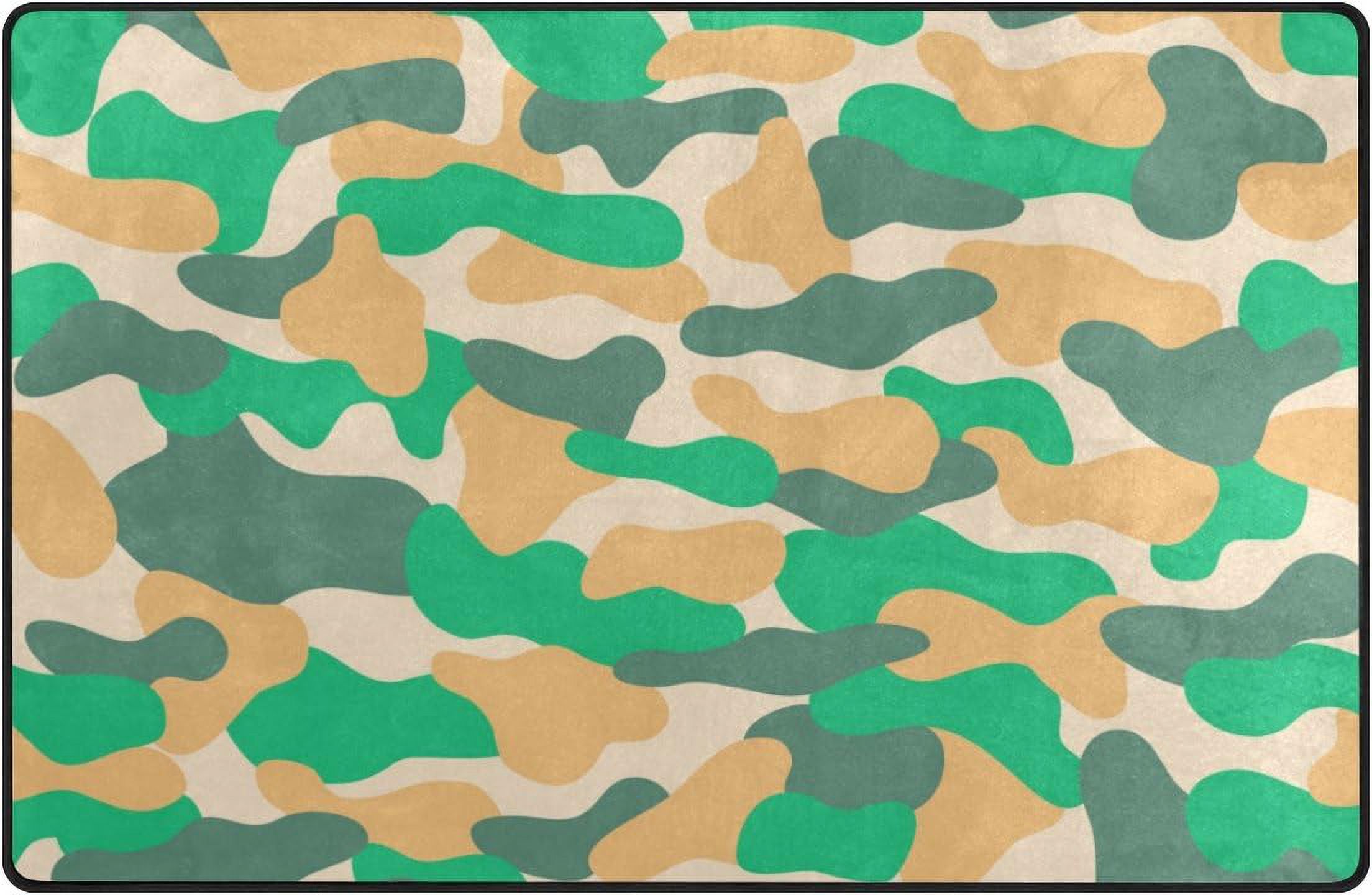 Coolnut Khaki Military Disguise Lightweight Non Slip Carpet Mats Area ...