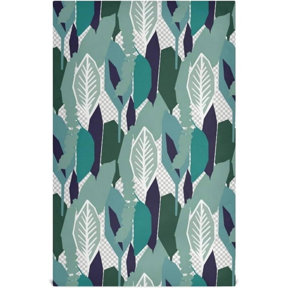 Coolnut Kitchen Dish & Tea Towel Green Leaves Reusable Cloths for Cooking and Drying Dishes for Home Kitchen Cleaning, 28x18in-1PC