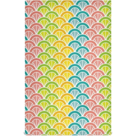 Coolnut Kitchen Dish & Tea Towel Multicolor Fish Scale Reusable Cloths for Cooking and Drying Dishes for Home Kitchen Cleaning, 28x18in-1PC