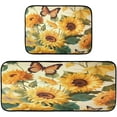 thumbnail image 1 of Coolnut Kitchen Rugs 2 Piece Waterproof Non Slip Kitchen Mat Sunflowers Butterfly Kitchen Rug Set for Sink Office Kitchen Cafe, 19.7"x47.2"+19.7"x27.6" Home Decor Gifts, 1 of 7