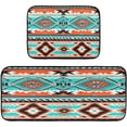 thumbnail image 1 of Coolnut Kitchen Rugs 2 Piece Waterproof Non Slip Kitchen Mat Ethnic Stripe Kitchen Rug Set for Sink Office Kitchen Cafe, 19.7"x47.2"+19.7"x27.6" Home Decor Gifts, 1 of 7